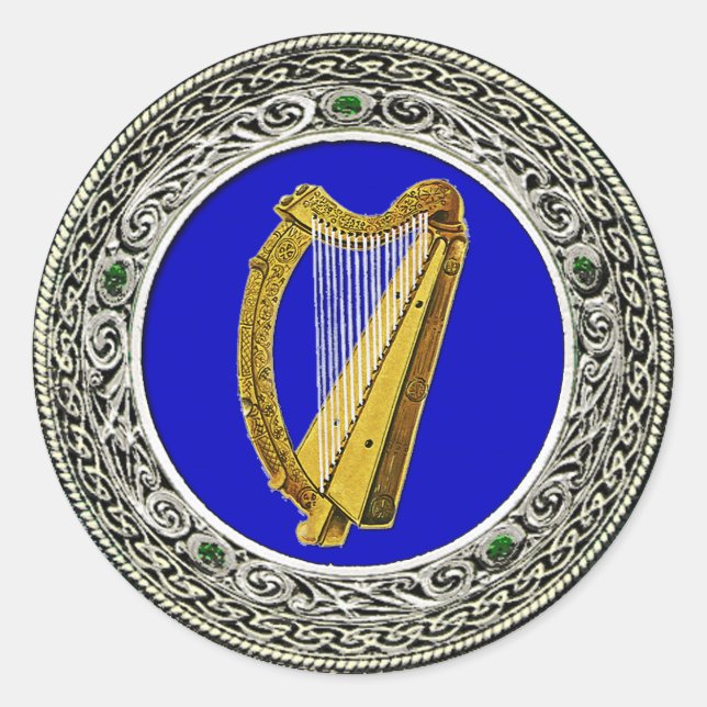 Irland Waffen Runder Aufkleber (Vorderseite)