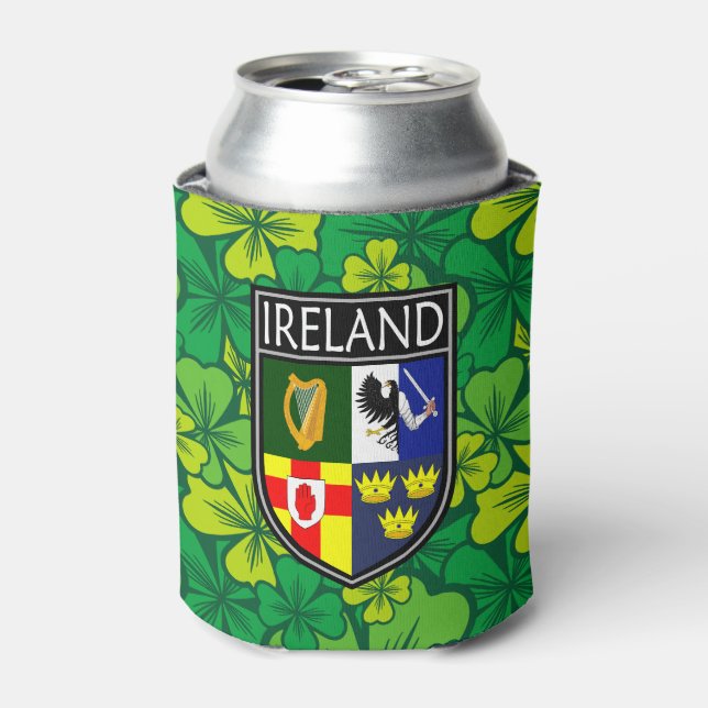 Irland - Wappen und Kleeblatt in Irland Dosenkühler (Kanne Vorderseite)