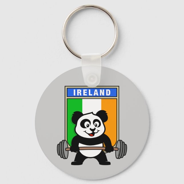 Irland Weightlift Panda Schlüsselanhänger (Vorderseite)