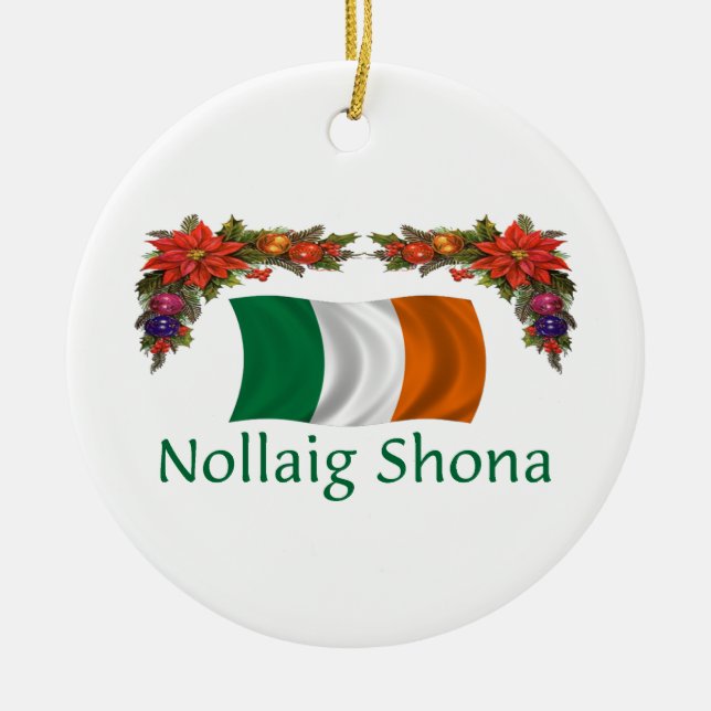 Irland-Weihnachten Keramikornament (Vorne)