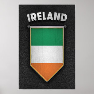 Irland-Wimpel mit Qualitätslederblick Poster