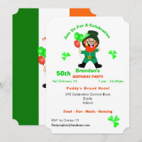 Irlandais amusant Leprechaun Invitation de fête d'