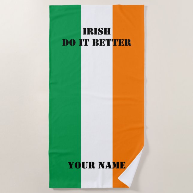 Irlandais il améliorent le drapeau de la serviette (Devant)