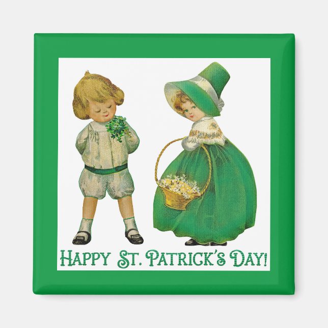 Irlandais Lad Et Lassie 2 Pouces Magnet Carré (Devant)