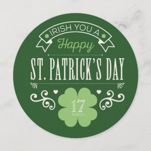 Irlandais vous carte du jour de St Patrick heureux