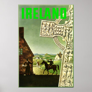 Irlande. Affiche de voyage Vintage
