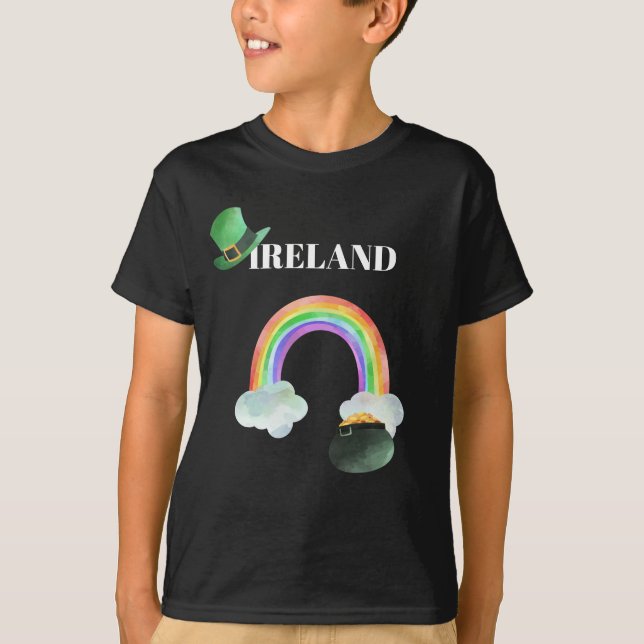 *~* IRLANDE Arc-en-ciel de l'IRLANDE T-shirt Garço (Devant)
