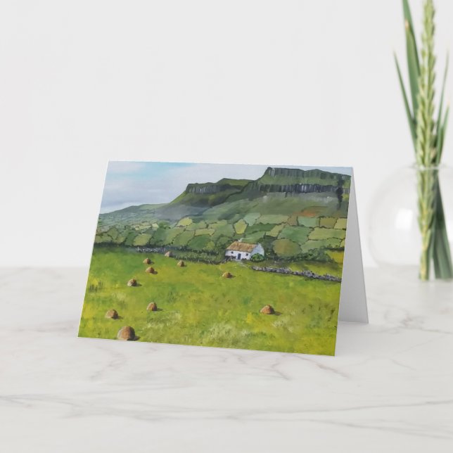 Irlande,  Benbulben, Carte de vœux irlandaise (Devant)