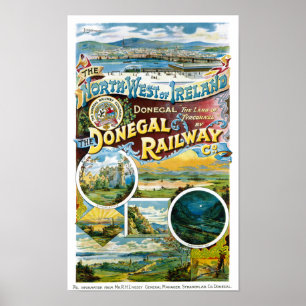 Irlande Donegal Chemin de fer restauré Poster vint