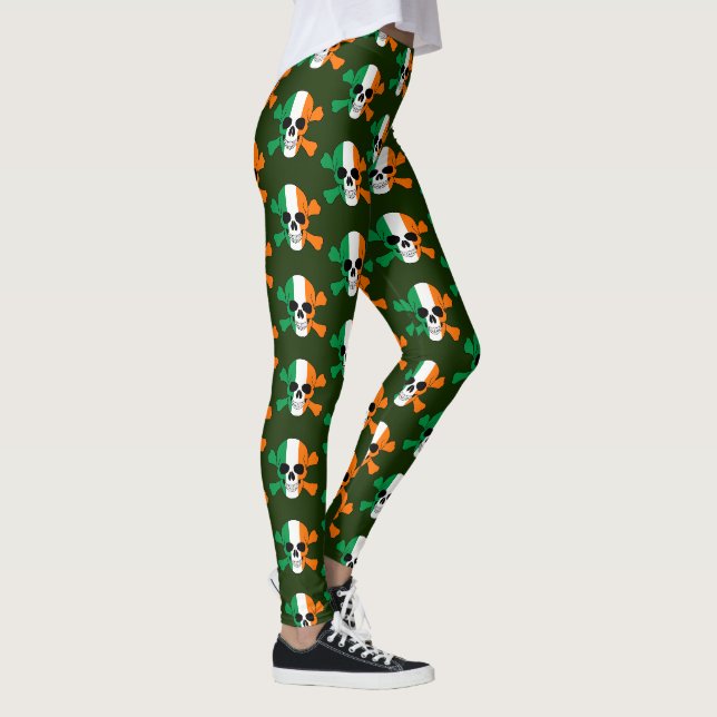 Irlande Drapeau Crâne Et Crossbones Leggings (Droite)