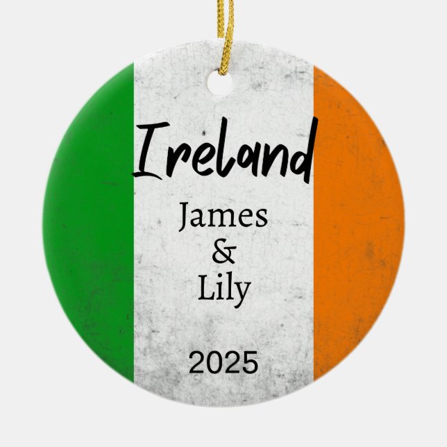 Irlande - Ornement du drapeau, Irlande personnalis (Devant)