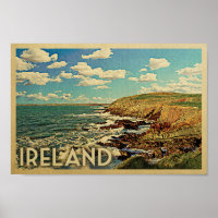 Irlande Poster Vintage voyage Imprimer Irish Coast