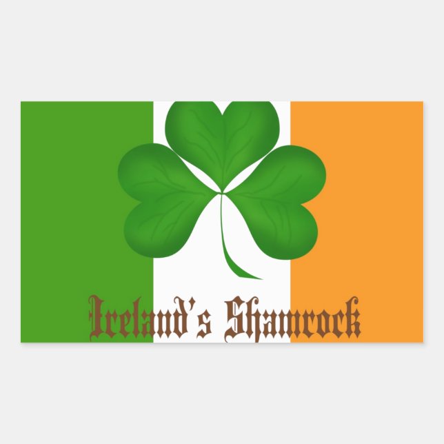 Irlands Flag- und Kleeblatt-Geschenke Rechteckiger Aufkleber (Vorderseite)