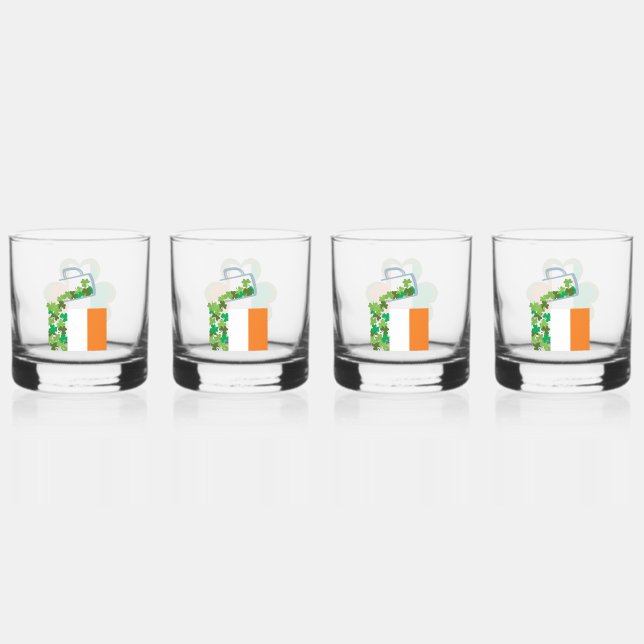 Irlands Flagge füllen Whiskyglas (Vorderseite)