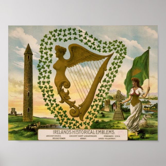 Irlands historische Embleme Poster (Vorne)