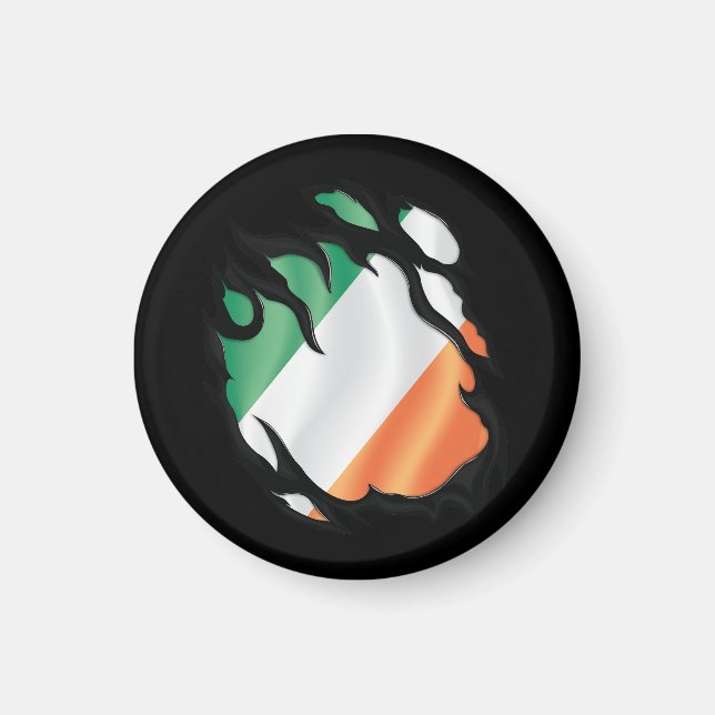 Irlands Rippfahne Magnet (Vorne)
