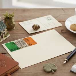 Irlands Rustikale Flaggen-Rücksendeadressen-Aufkle Adressaufkleber