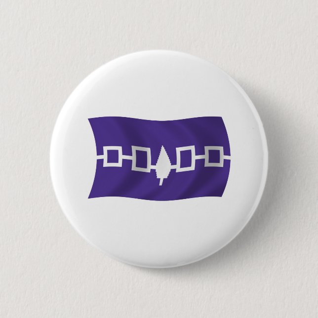 Irokesen-Konföderation-Flaggenknopf Button (Vorderseite)