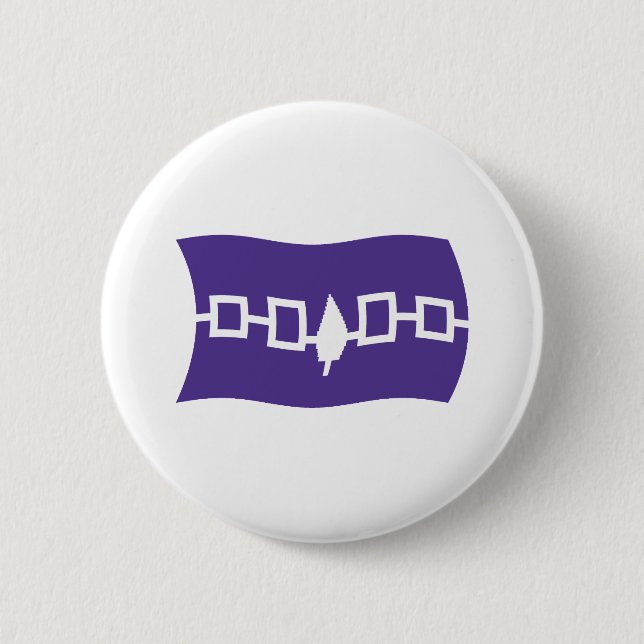 Irokesen-Konföderation-Flaggenknopf Button (Vorderseite)