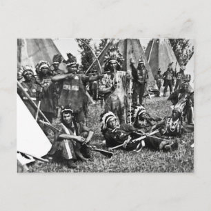 Irokesen-Lagerszene in Quebec Postkarte