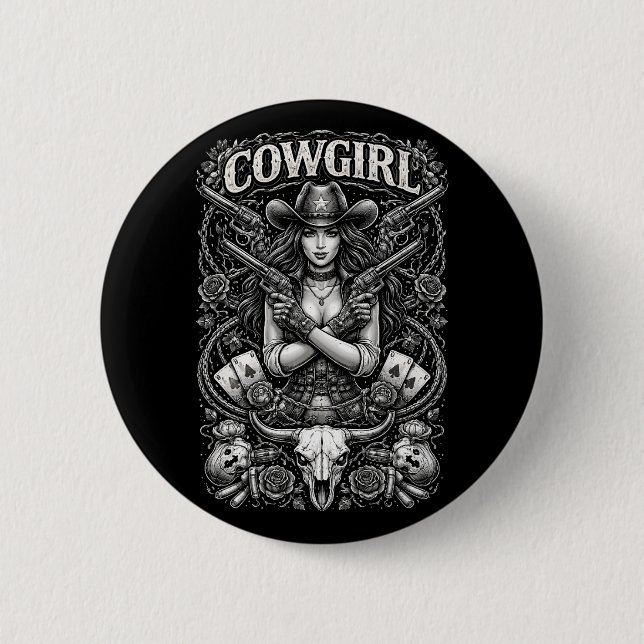 Iron Cowgirl Button (Vorderseite)