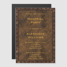 Iron Gerahmt Effect Men's Memorial Party Magneteinladung