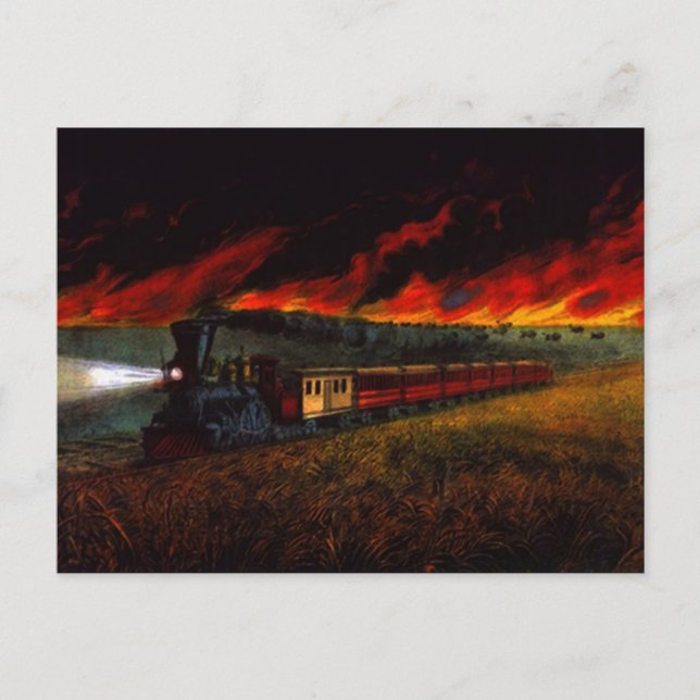 Iron Horn on Prairie ~ Mitternachtszug POSTCARD Postkarte (Vorderseite)