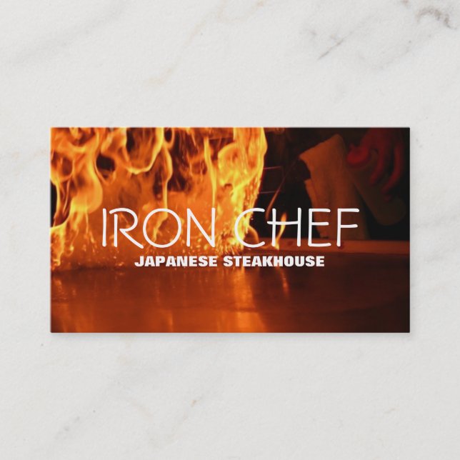 Iron Koch Japanisches Restaurant Kochkurse Visitenkarte (Vorderseite)