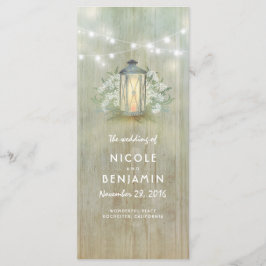 Iron Lantern Lights Floral rustikale Hochzeitsprog Programm