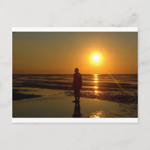 Iron Men Skulptur at Sunset, Crosby, Liverpool Ver Postkarte