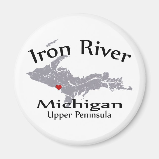 Iron River Michigan Cartes cardiaques Magnet de co (Devant)