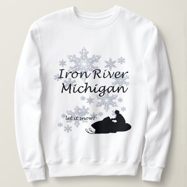 Iron River Michigan Snowmobile Snow Ladys Sweatshirt (Design vorne)