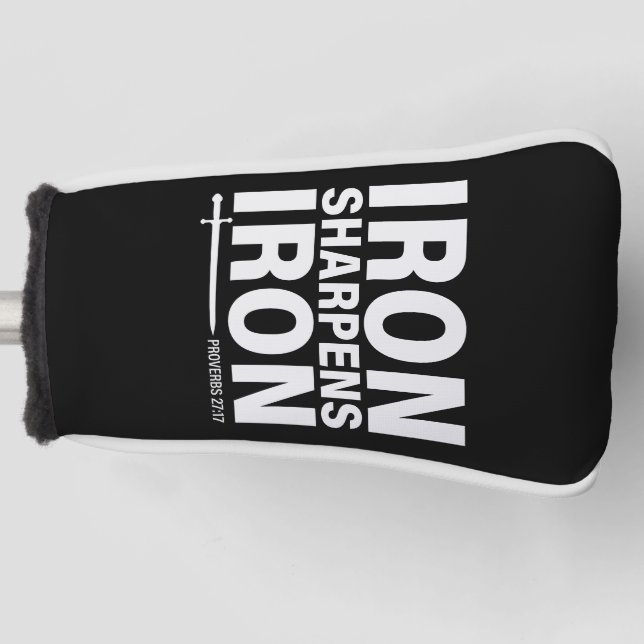 Iron Sharpens Iron Black & White Golf Putter Abdec Headcover (Vorderseite)