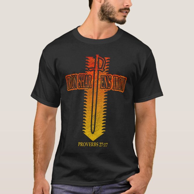 Iron Sharpens Iron Christian Phi Rho Design T-Shirt (Vorderseite)