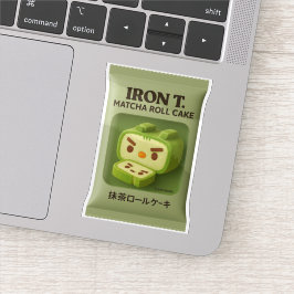Iron T. Matcha Roll Cake: Japanese Snack Art Aufkleber