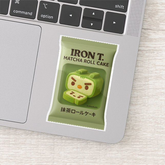 Iron T. Matcha Roll Cake: Japanese Snack Art Aufkleber (Detail)
