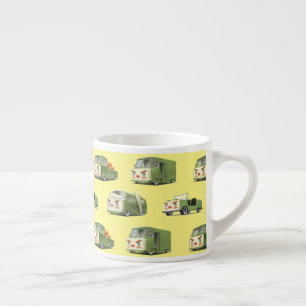 Iron T: Retro-Cartoon-Autos- und Vans-Sortiment Espressotasse