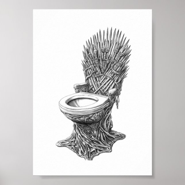 Iron Throne Toilet – Funny Game of Thrones Poster (Vorne)