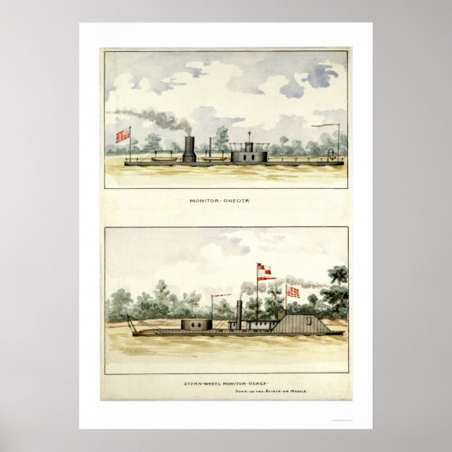 Ironclad Oneota von D.M.N. Stouffer 1864 Poster (Vorne)