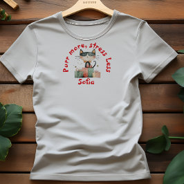 Ironic Festive Gift Cat lover name red T-Shirt
