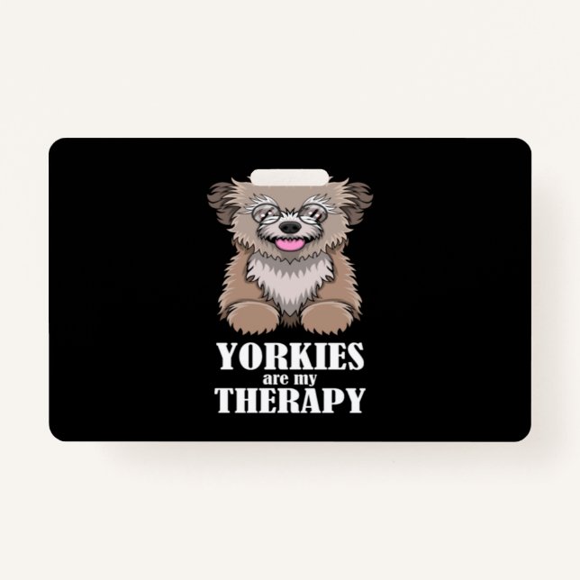 Ironic Yorkies as Therapy Yorkshire Terrier Ausweis (Vorderseite)