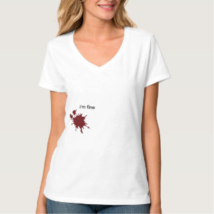 Ironie Dunkler Humor Im Fein Minimalistisch Blutsp T-Shirt
