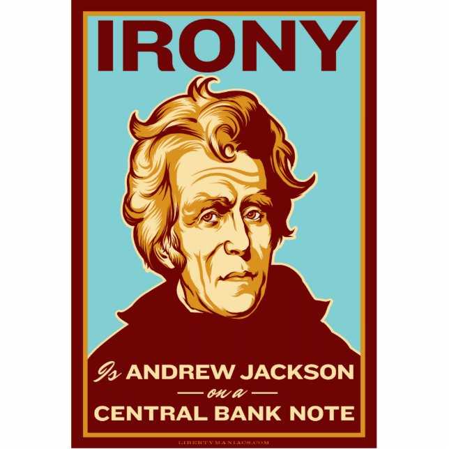Ironie ist Jackson auf einer Freistehende Fotoskulptur (Vorne)