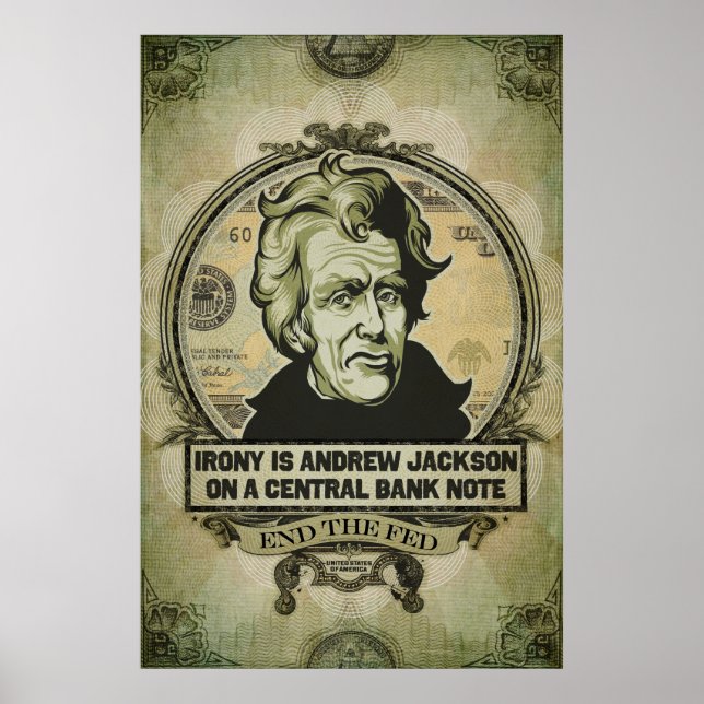 Ironie ist Jackson auf einer Zentralbank Note Prin Poster (Vorne)