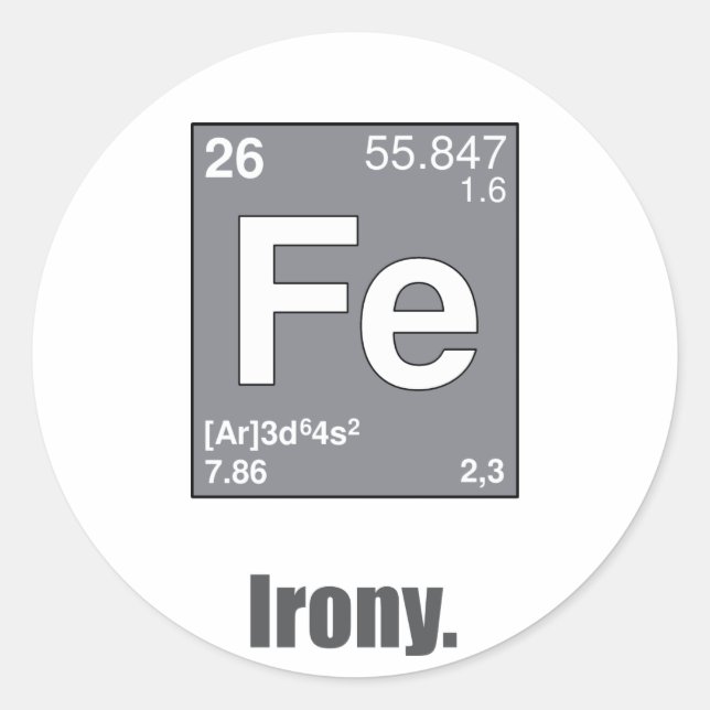Ironie Runder Aufkleber (Vorderseite)