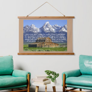 Ironien des Lebens Inspiration Wandteppich Mit Holzrahmen