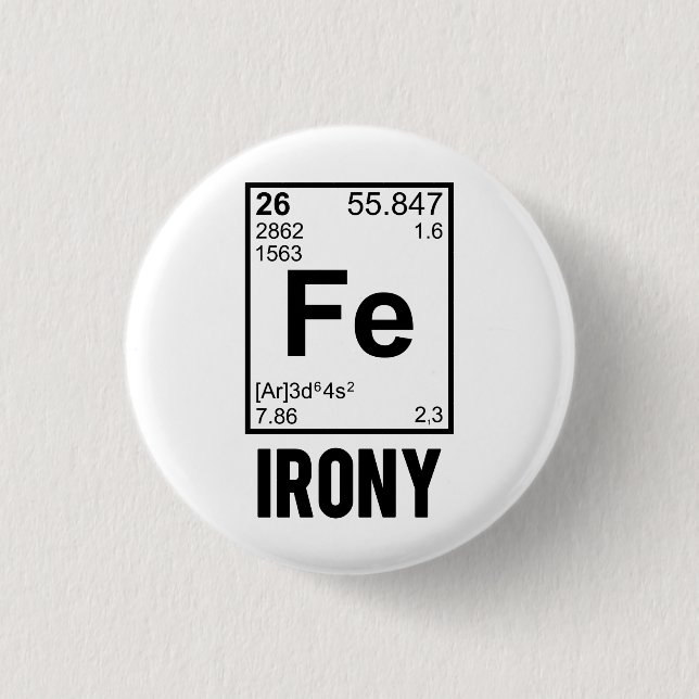 Ironische chemisches Element F.E.-Ironie Button (Vorderseite)