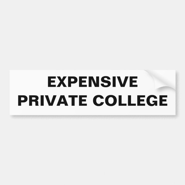 Ironische teure private Uni Autoaufkleber (Vorne)
