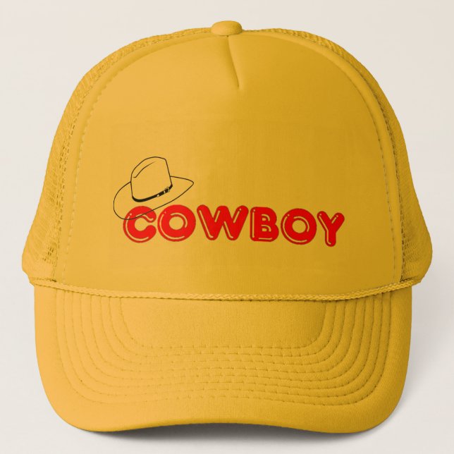 Ironischer "Cowboyhut auf Hut" Hut Truckerkappe (Vorderseite)