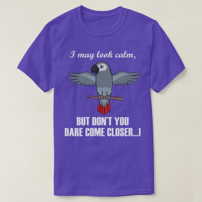 Ironischer Zitat des afrikanischen grauen Papagei T-Shirt (Design vorne)